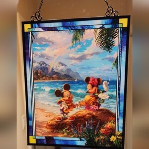 Mickey & Minnie Thomas Kinkade Disney suncatcher